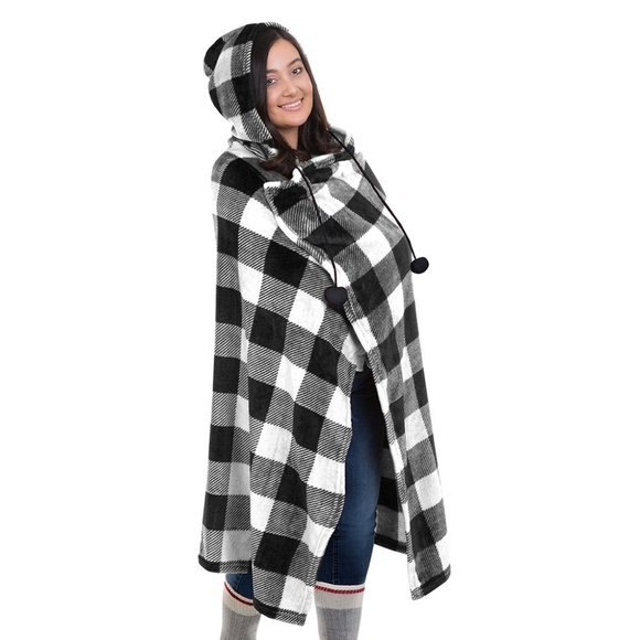 New Red Buffalo Check Hooded Blanket - Picture 2 of 3